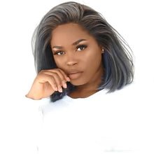 Load image into Gallery viewer, Smokey blue/gray bob party wig
