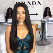 Load image into Gallery viewer, Black silky straight woman wig
