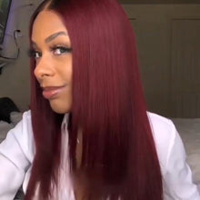 Load image into Gallery viewer, Long Silk Straight Red Color Wig
