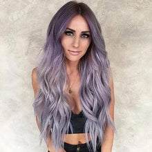 Load image into Gallery viewer, Girl Wavy Long Purple Wigs
