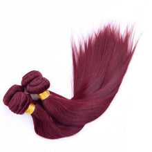 Load image into Gallery viewer, 100% Human Hair claret-red straight hair weft
