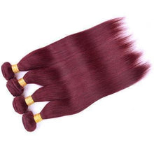 Load image into Gallery viewer, 100% Human Hair claret-red straight hair weft
