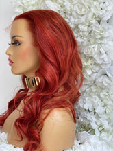 Load image into Gallery viewer, Red Hair No-Lace Wavy Big Curly Wig
