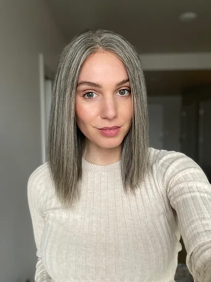 Ladies Natural Medium to Dark Gray Wig